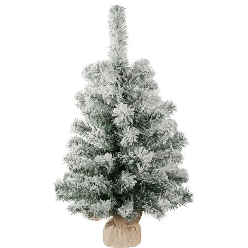 Karácsonyfa MagicHome Karácsonyi Snowy, juta zsákos jegenyefenyő, havas, 60 cm