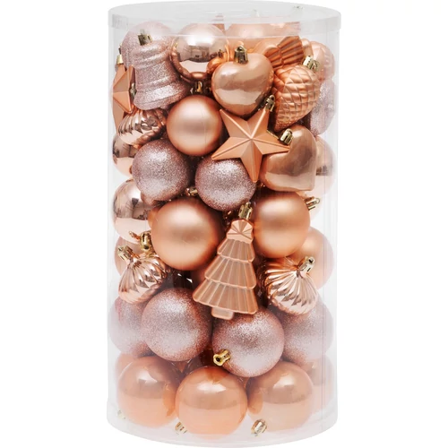 Gömbök MagicHome Karácsony, készlet, 65 db, rózsaarany, vegyes, karácsonyfára