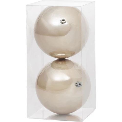Gömbök MagicHome Karácsony, 2 db, bézs, karácsonyfára, 12 cm