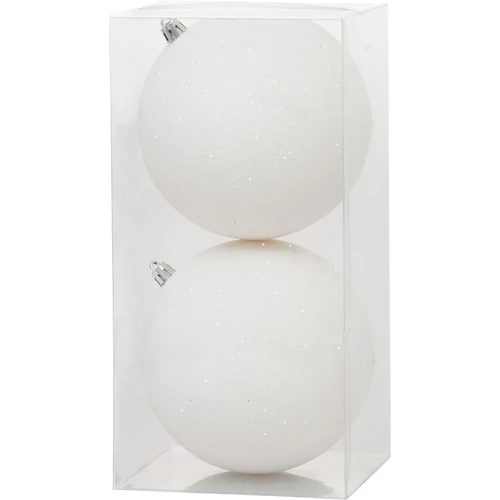 Gömbök MagicHome Karácsony, 2 db, fehér, karácsonyfára, 12 cm