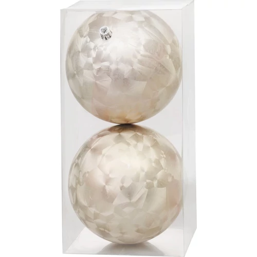 Gömbök MagicHome Karácsony, 2 db, bézs, karácsonyfára, 12 cm