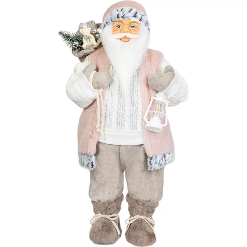 Dekoráció MagicHome Karácsony, Mikulás, ajándékkal, rózsaszín-barna, 60 cm