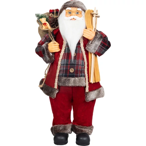 Dekoráció MagicHome Karácsony, Mikulás, ajándékkal, piros, 60 cm