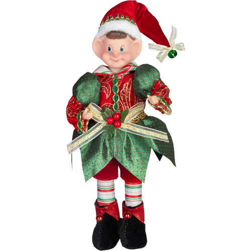 Dekoráció MagicHome Karácsony, manó, piros-zöld, 30 cm