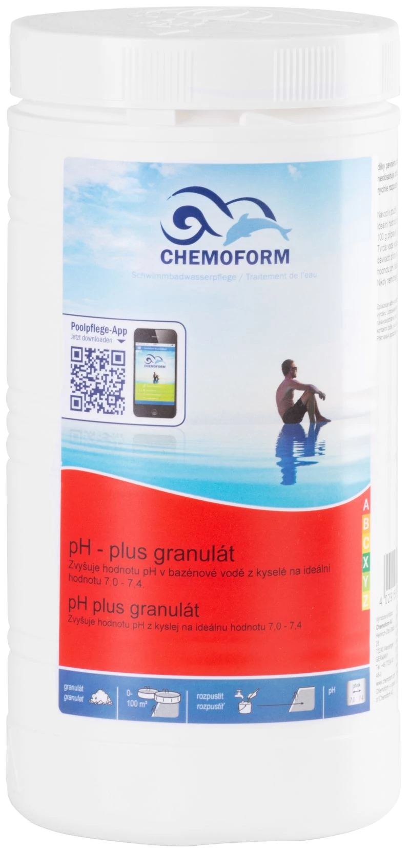 Készítmény Chemoform 0802, medencéhez, pH plus, 1 kg