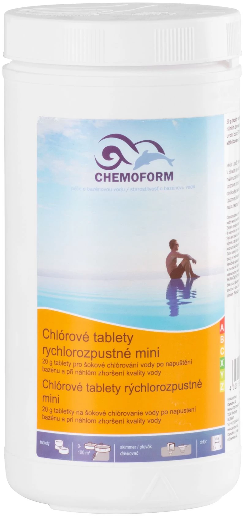 Tabletta Chemoform 4601, 20 g, klóros, gyorsan oldódó, csomag 1 kg