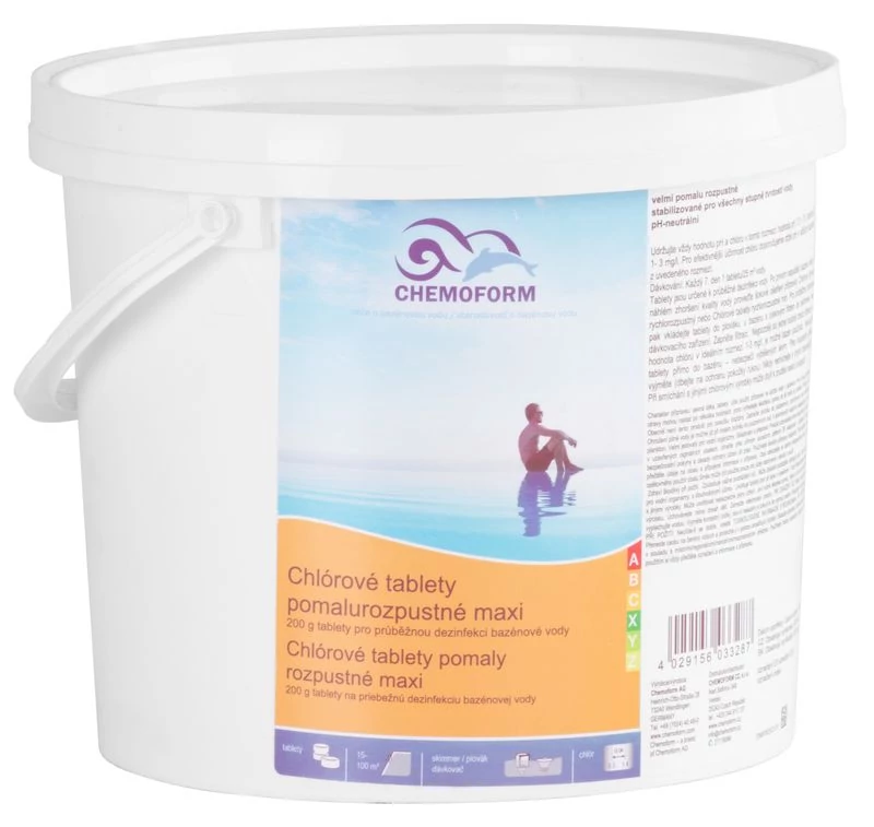 Tabletta Chemoform 5603, 200 g, klóros, lassan oldódó, csomag 3 kg