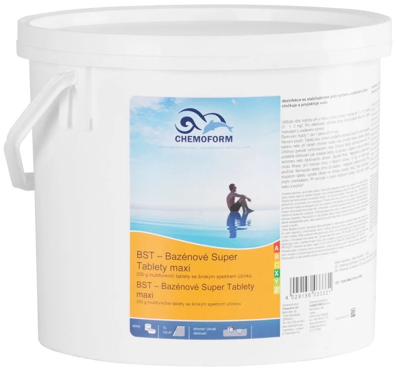 Tabletta Chemoform 7605, 200 g, multifunkciós, lassan oldódó, csomag 5 kg