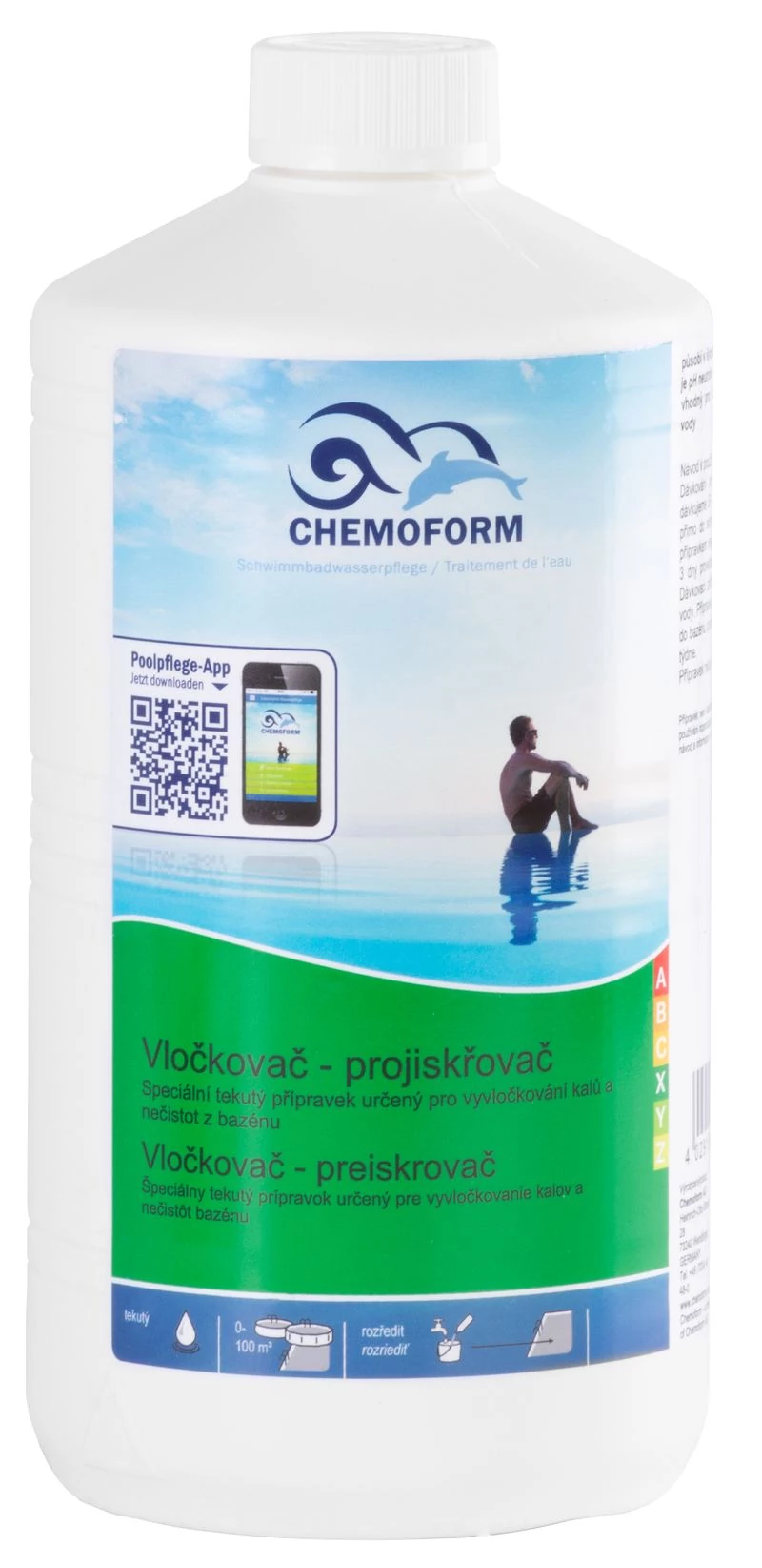 Készítmény Chemoform 0901, medencéhez, Flockfix pelyhesítő, tisztító, csomag 1 liter