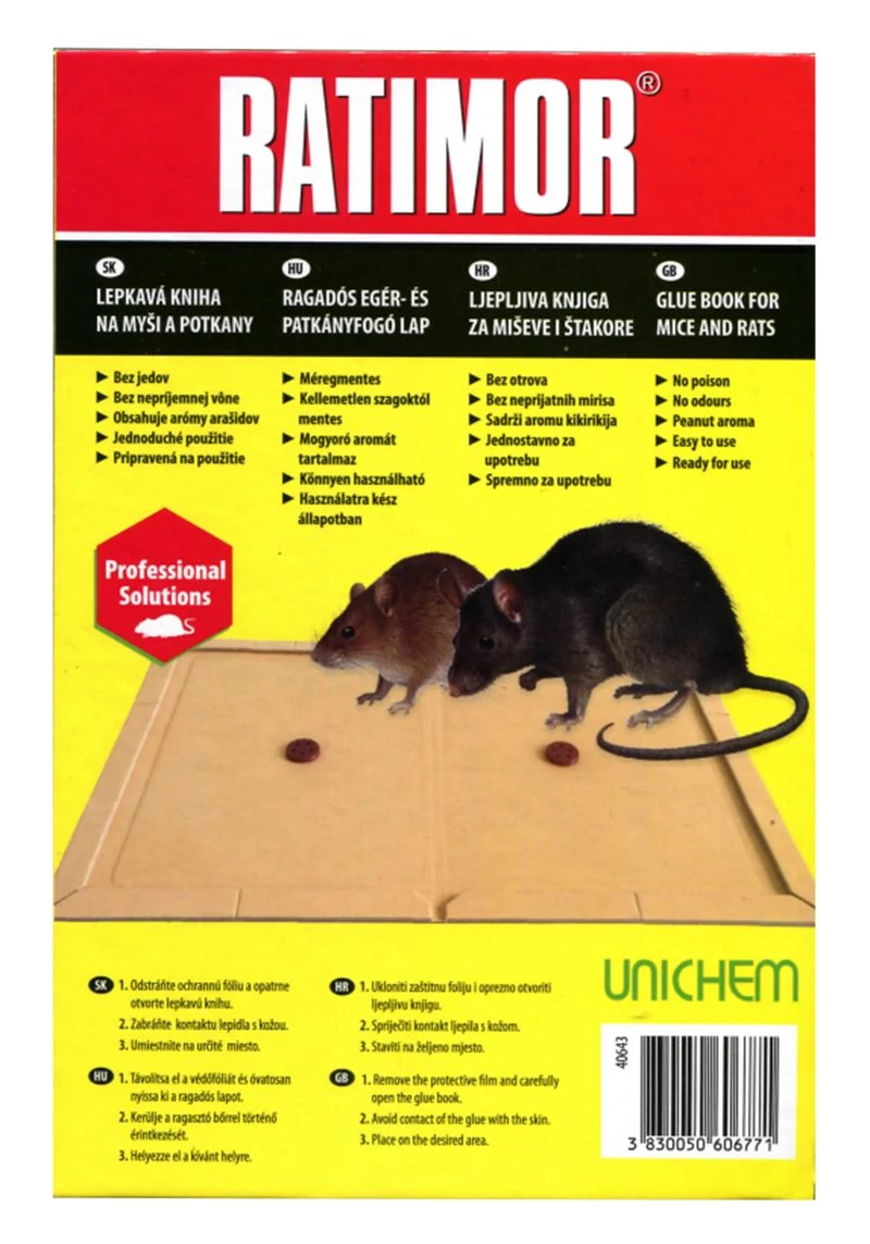 Ragacsos lap RATIMOR®, Egerekhez és patkányokhoz