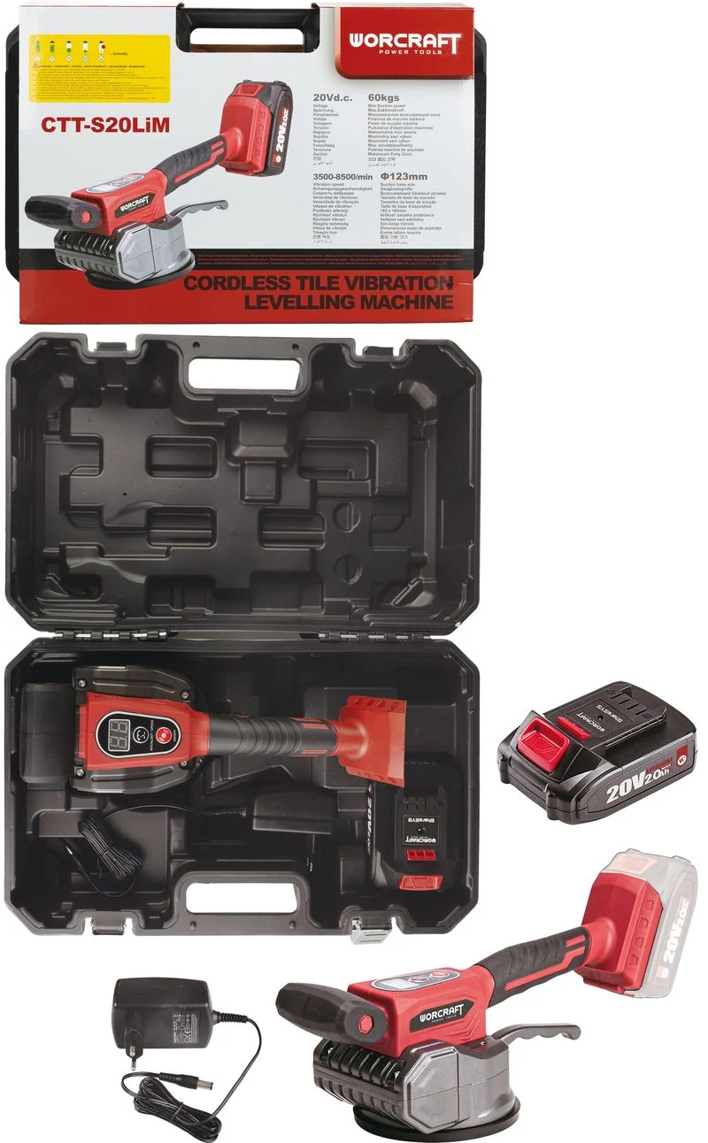 Tapadókorong Worcraft CTT-S20LiM, ShareSYS, 20V, vibrációs, csempéhez, kofferben