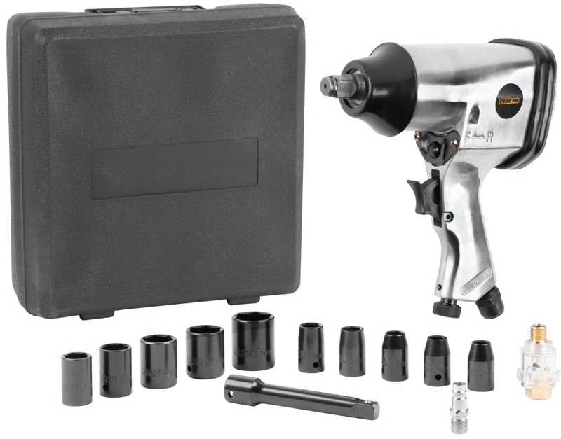 Ütvecsavarozó készlet Airtool WF-002A, kompresszorhoz, 17 részes, bőröndben