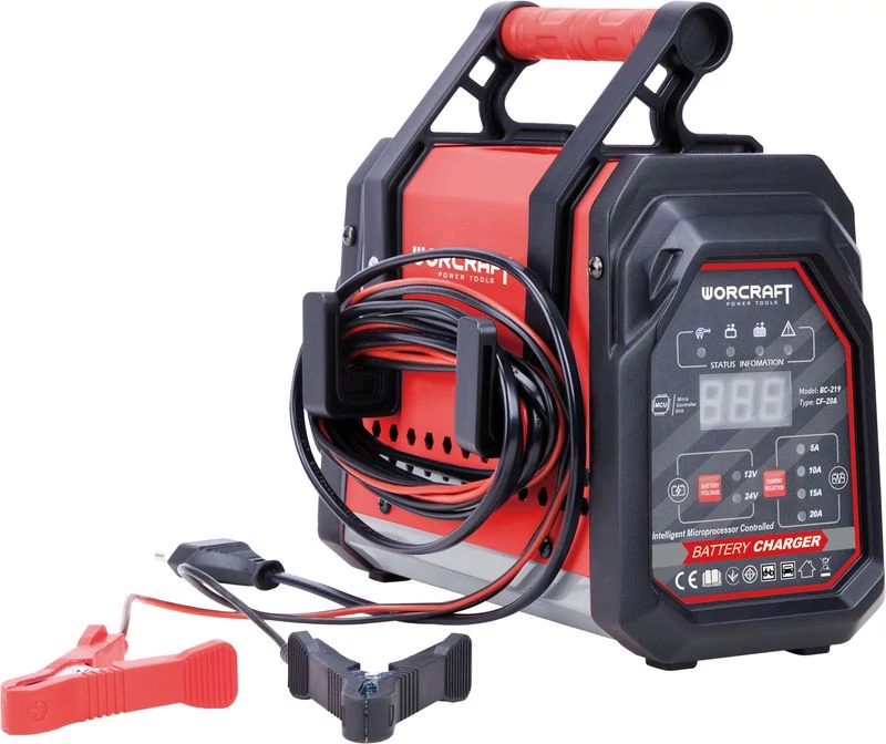 Akkumulátortöltő Worcraft BC-219, 12/24 V, 20 A