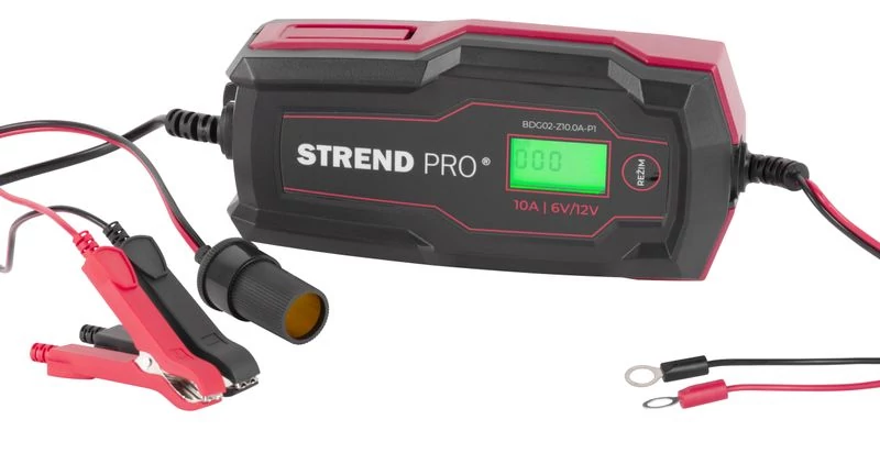 Töltő Strend Pro BDG02-Z10.0A-P1, 160W, 2A/10A, 6V/12V, IP65, LCD, autóakkumulátorhoz