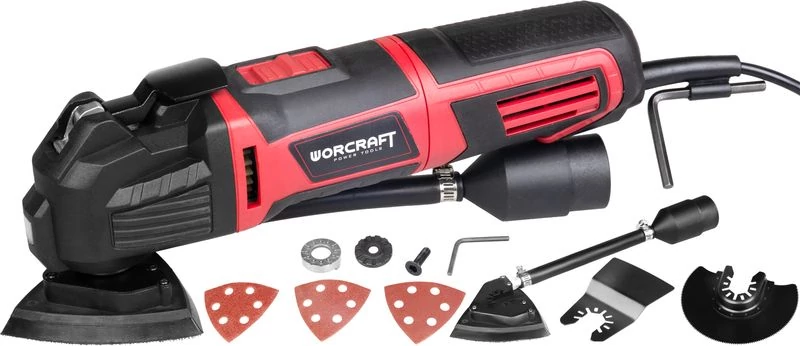 Worcraft multifunkciós szerszámgép, 400W; szabályozható rezgésszám: 15.000-22.000/perc (D/2)