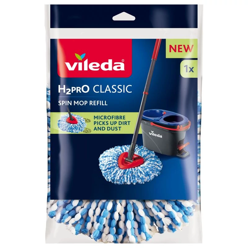 Felmosófej Vileda H2Pro, forgó, rojtokkal, pót