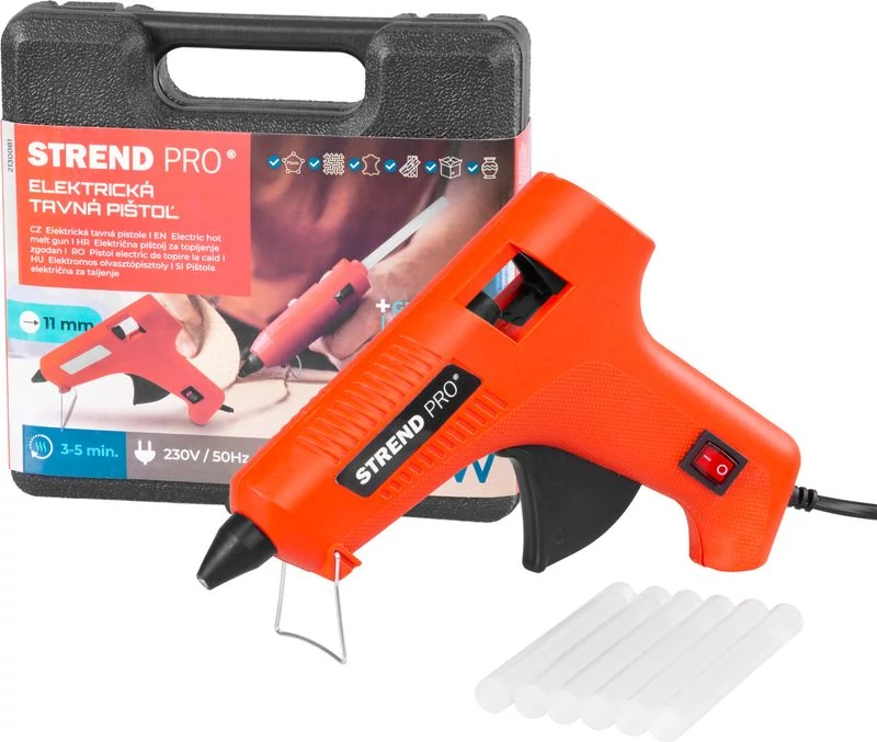 Pisztoly Strend Pro, ragasztó, kofferben, 60-80 W, 11 mm-es ragasztórudakhoz