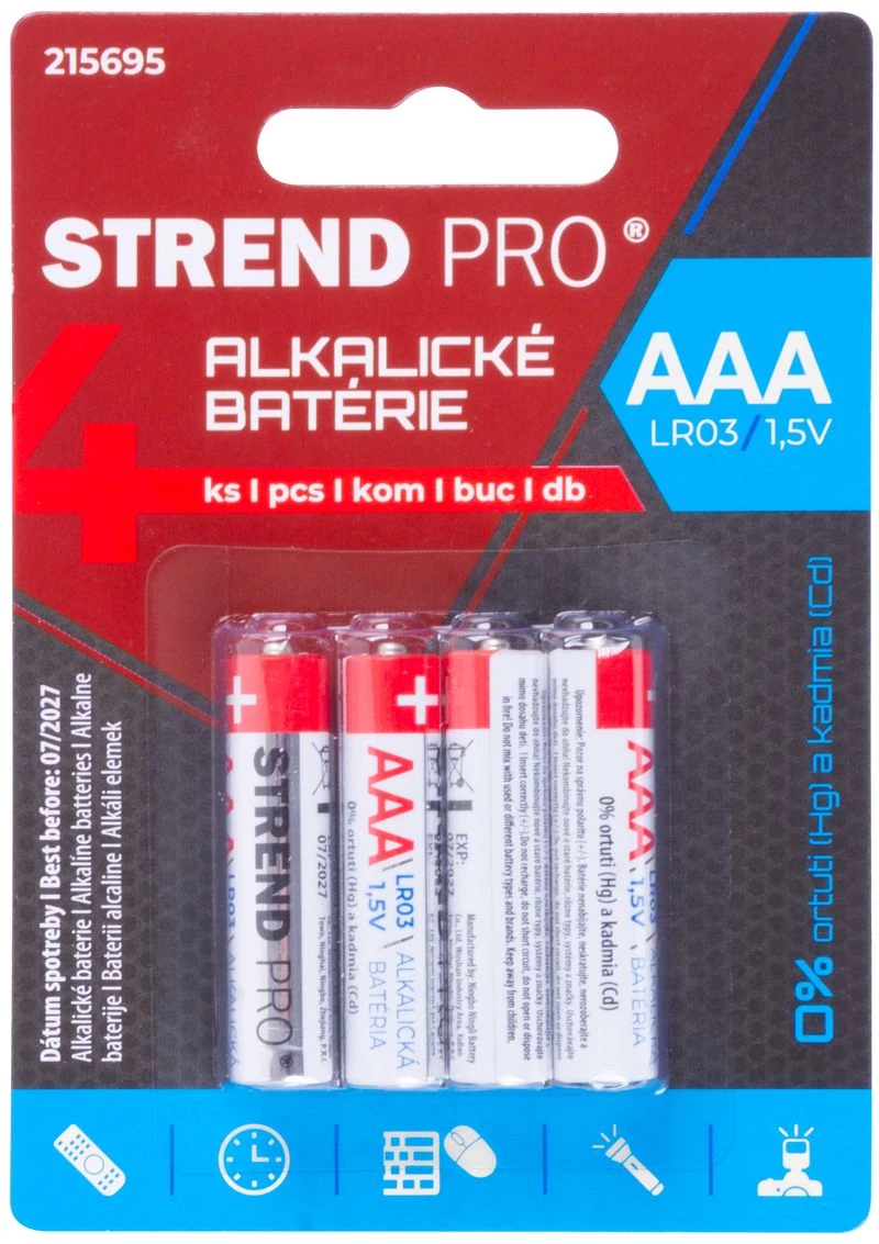 Akkumulátor Strend Pro, LR03, 4 db, AAA ceruzaelem, bliszter
