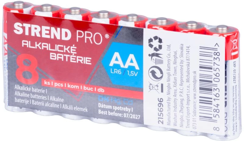 Akkumulátor Strend Pro, LR6, 8 db, AA ceruzaelem