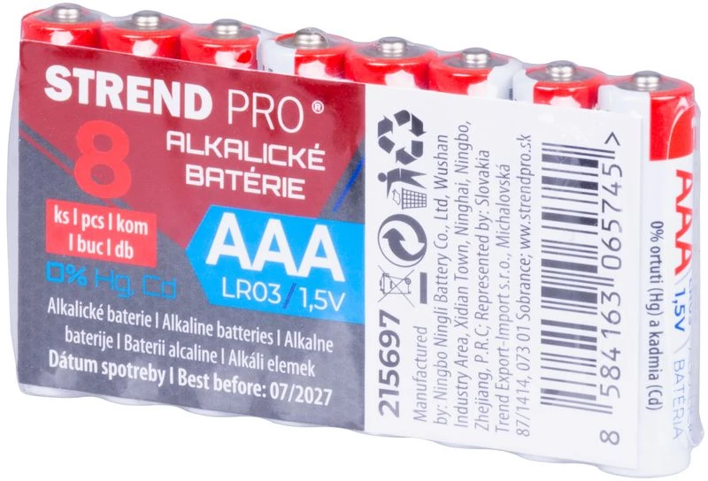 Akkumulátor Strend Pro, LR03, 8 db, AAA ceruzaelem
