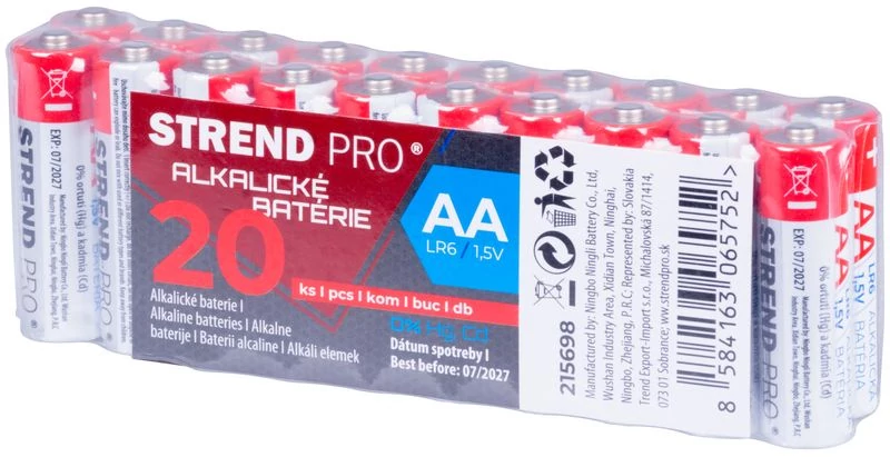 Akkumulátor Strend Pro, LR6, 20 db, AA ceruzaelem