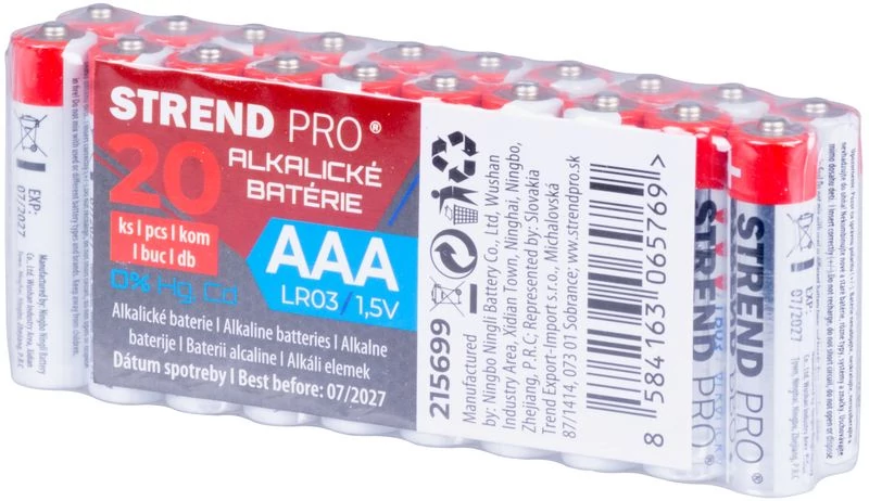 Akkumulátor Strend Pro, LR03, 20 db, AAA ceruzaelem