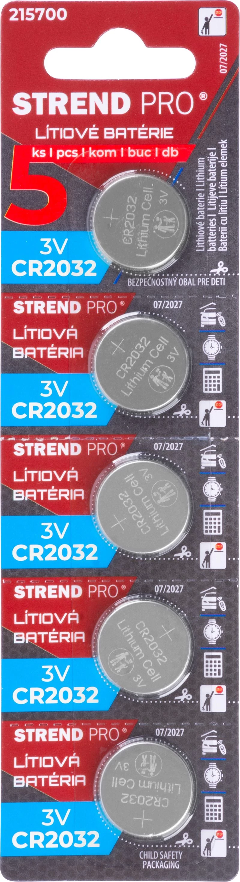 Akkumulátor Strend Pro, Li-MnO2, 5 db, CR2032