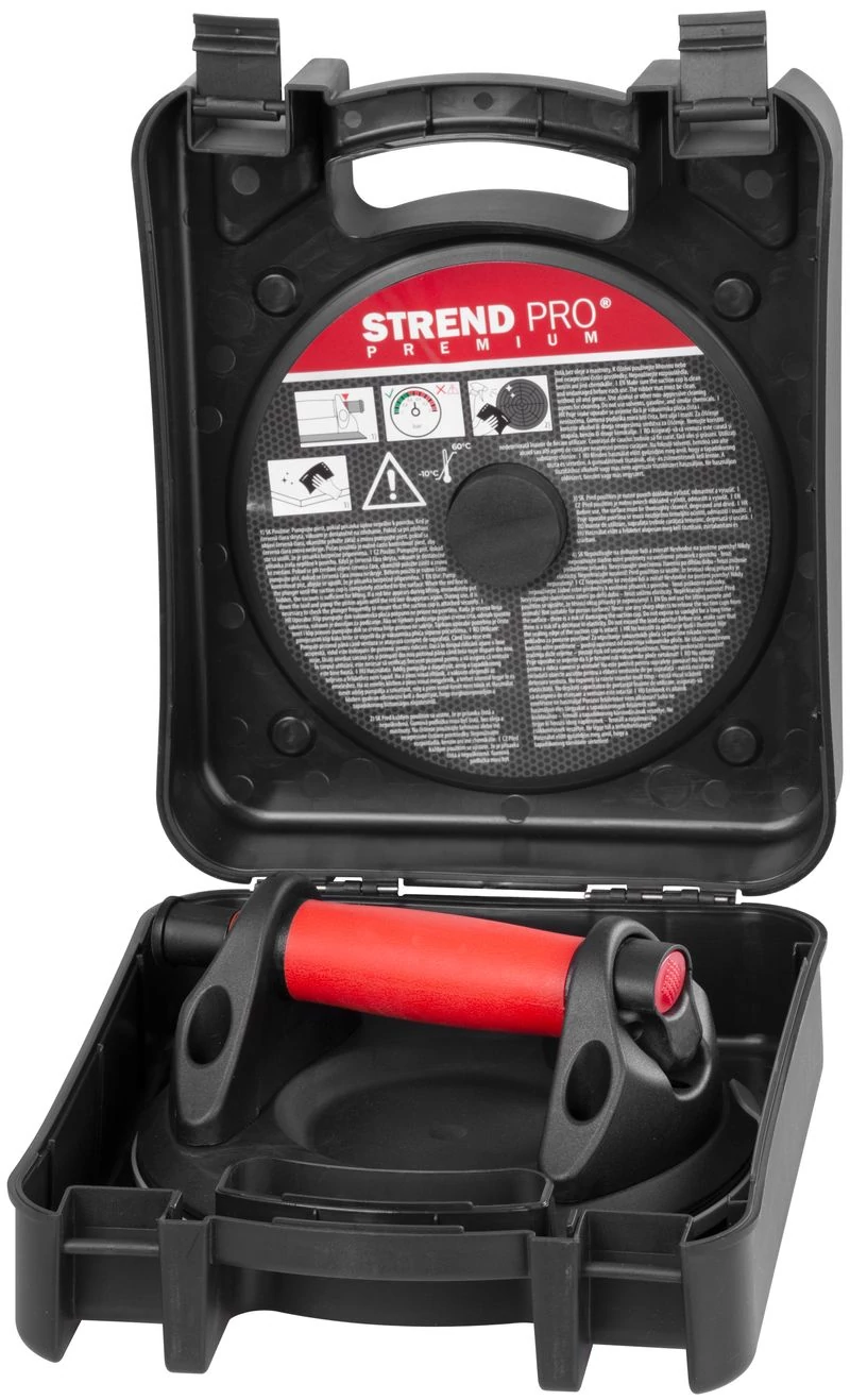 Üvegtartó Strend Pro, tapadókorongos, 1-kupolás, nyomásmérővel, 20 cm, max. 150 kg