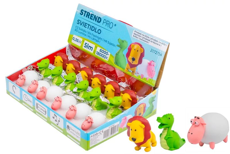Kulcstartó lámpa Strend Pro Keychain, kulcstartó, hangot adó medál, bárány/oroszlán/sárkány, LED 5 l