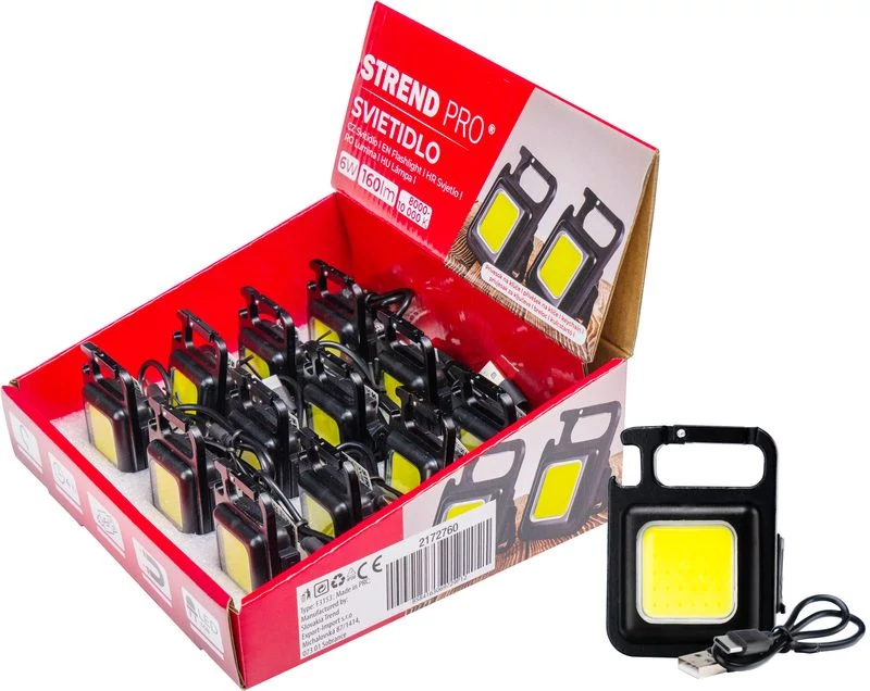 Munkalámpa Strend Pro Worklight NX1082, medál, LED 160 lm, mágnes, csipesszel, USB töltés, csomag 12