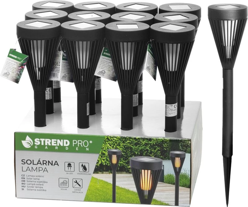 Lámpa Strend Pro Garden Amorfa, napelemes, 7,5x39,5 cm, Kiszerelés 12 db