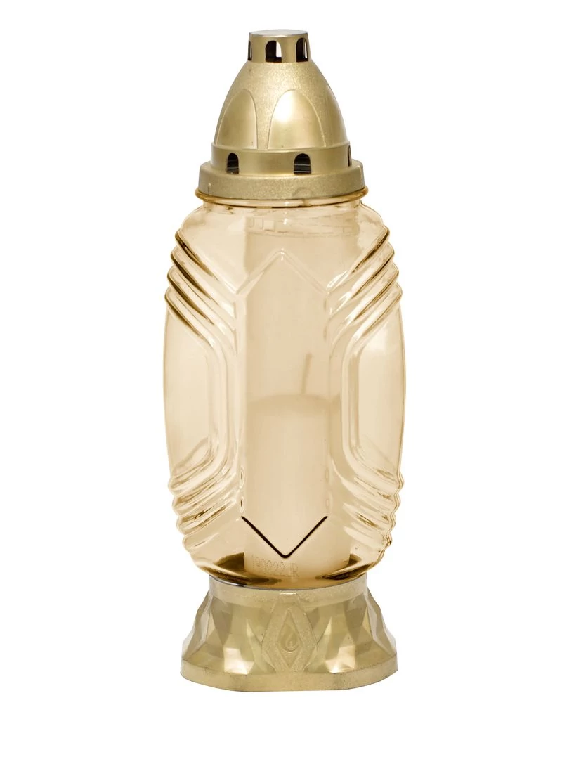 Mécses Lantern, aranyozott üveg, 40 óra, 30 cm, sírra
