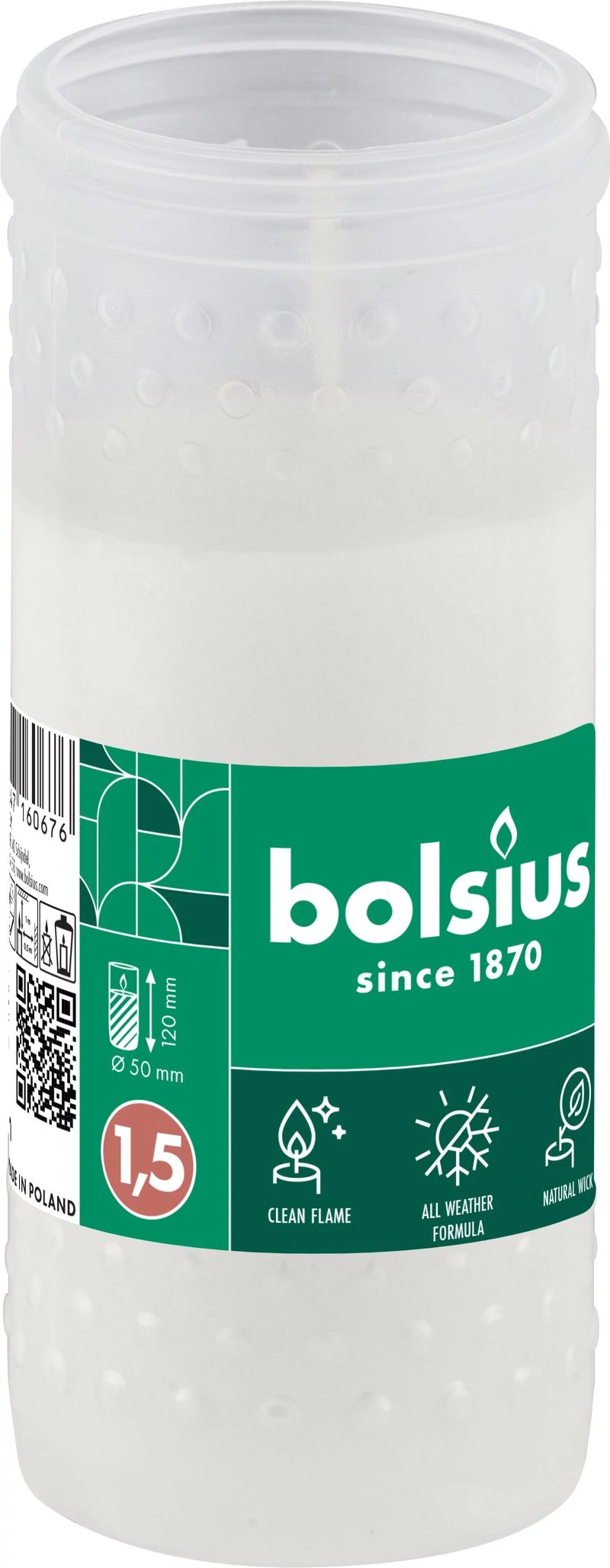 Mécsesbetét Bolsius Gravelight RP15, 34 óra, 107 g, 50x120 mm, paraffin