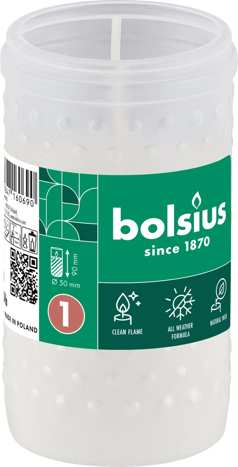 Mécsesbetét Bolsius Gravelight RP1, 20 óra, 78 g, 50x90 mm, paraffin