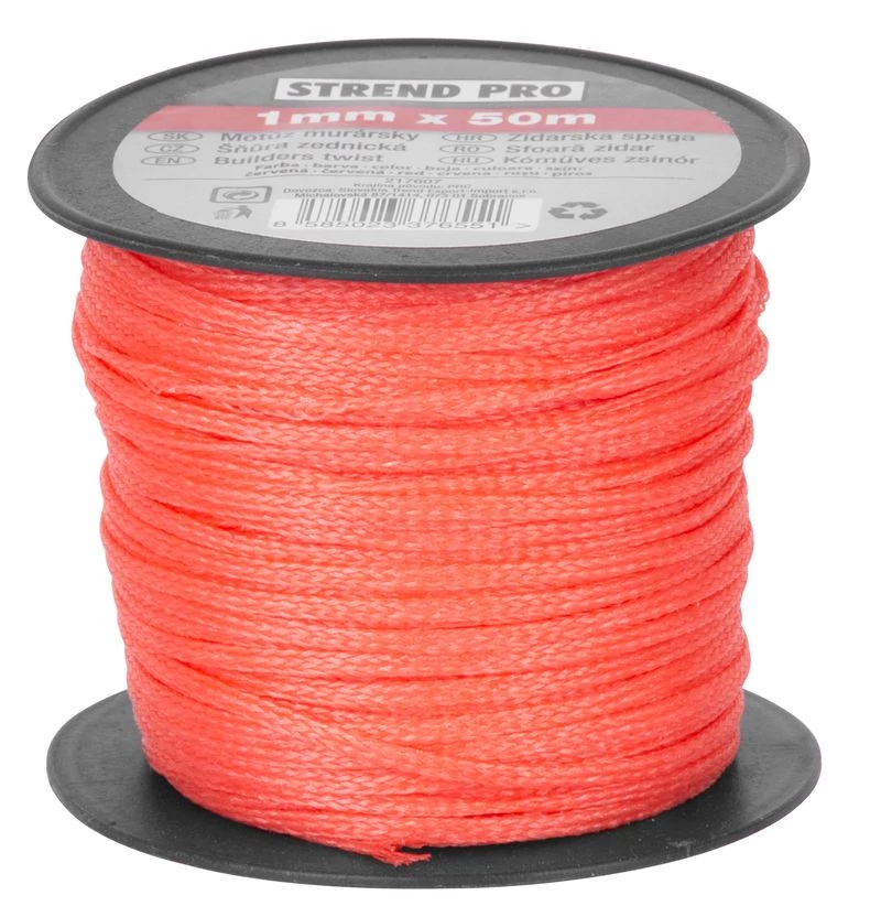 Zsinór Strend Pro, piros, 1 mm, L-50 m, kőműves