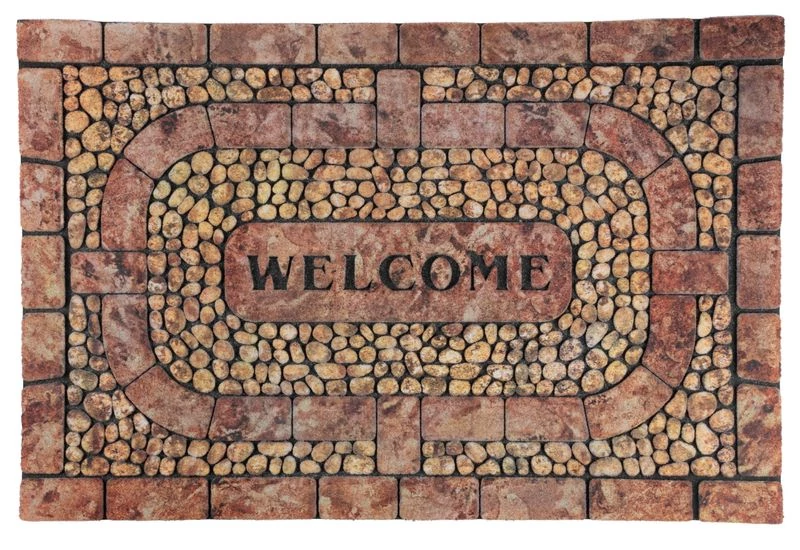 Lábtörlő MagicHome RBM 406, bejárati, Welcome, gumi, 89x58 cm
