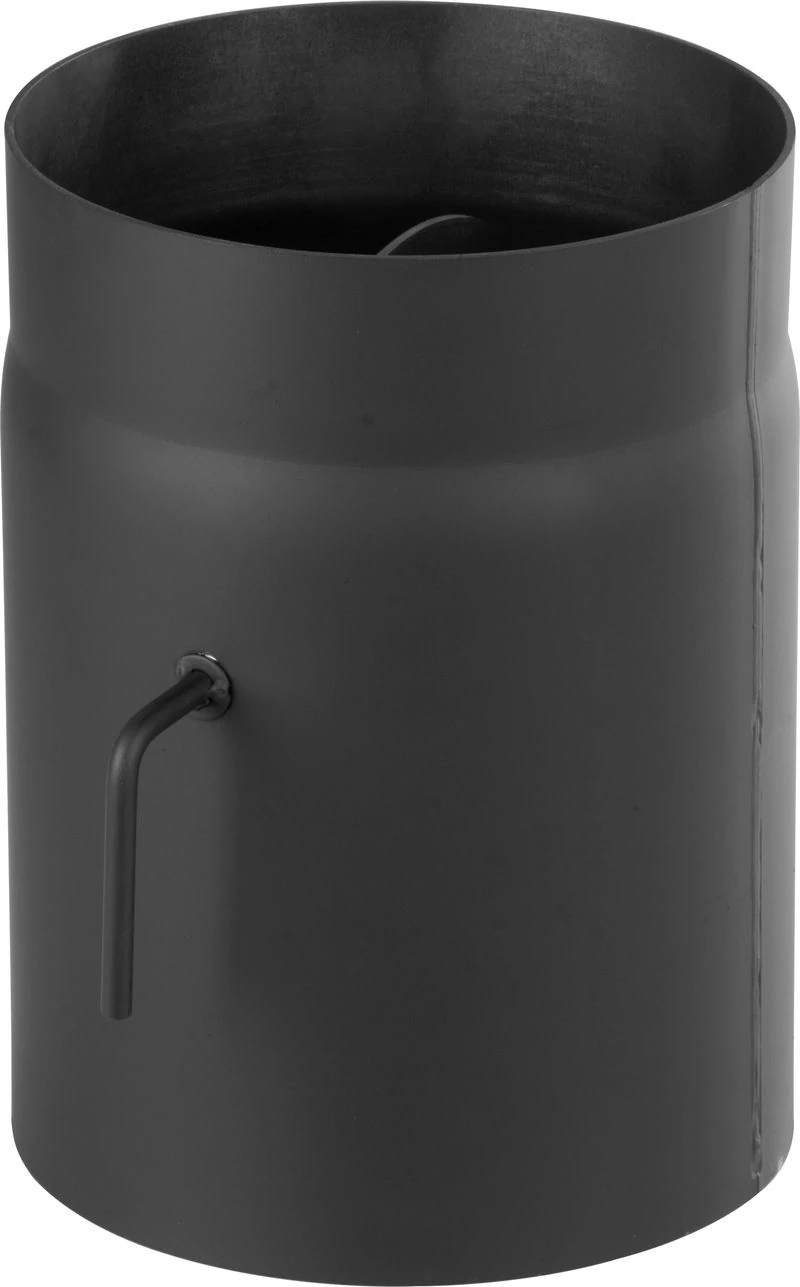 Füstcső HS K0250/150/2,0 mm, csappantyúval, rövid húzókarral, vastagfalú acél füstcső