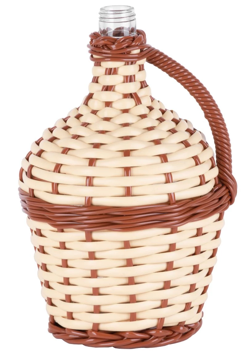 Demizson Strend Pro Cada Wilo, 2 liter, üveg, borhoz és pálinkához, fonott, vegyes színek