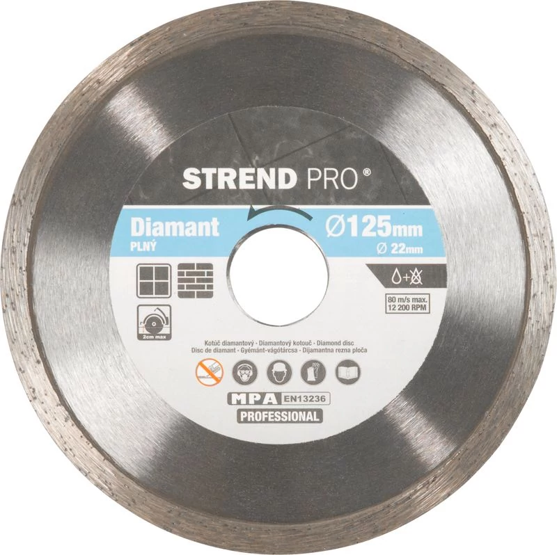 Tárcsa Strend Pro 521B, 125 mm, gyémánt, tömör