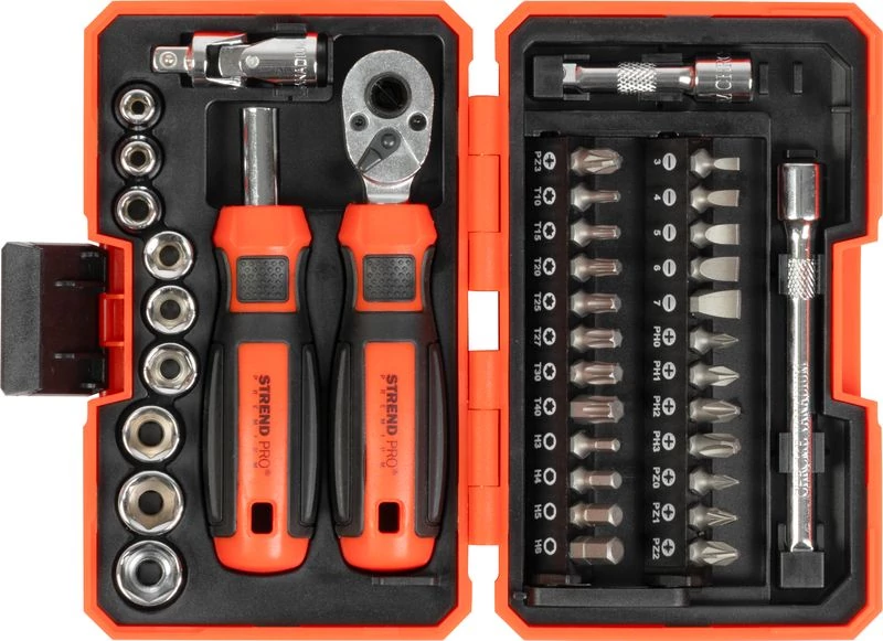 Csavarhúzó készlet Strend Pro Premium, 38 részes, torx + lapos + Phillips