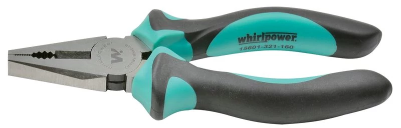 Fogó Whirlpower® 15602-133 160 mm, kerek orrú, Cr-V, Satin, DIN5745