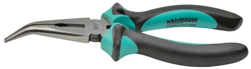 Fogó Whirlpower® 15603-211 160 mm, hajlított, hosszú orrú, Cr-V, Satin, DIN5745