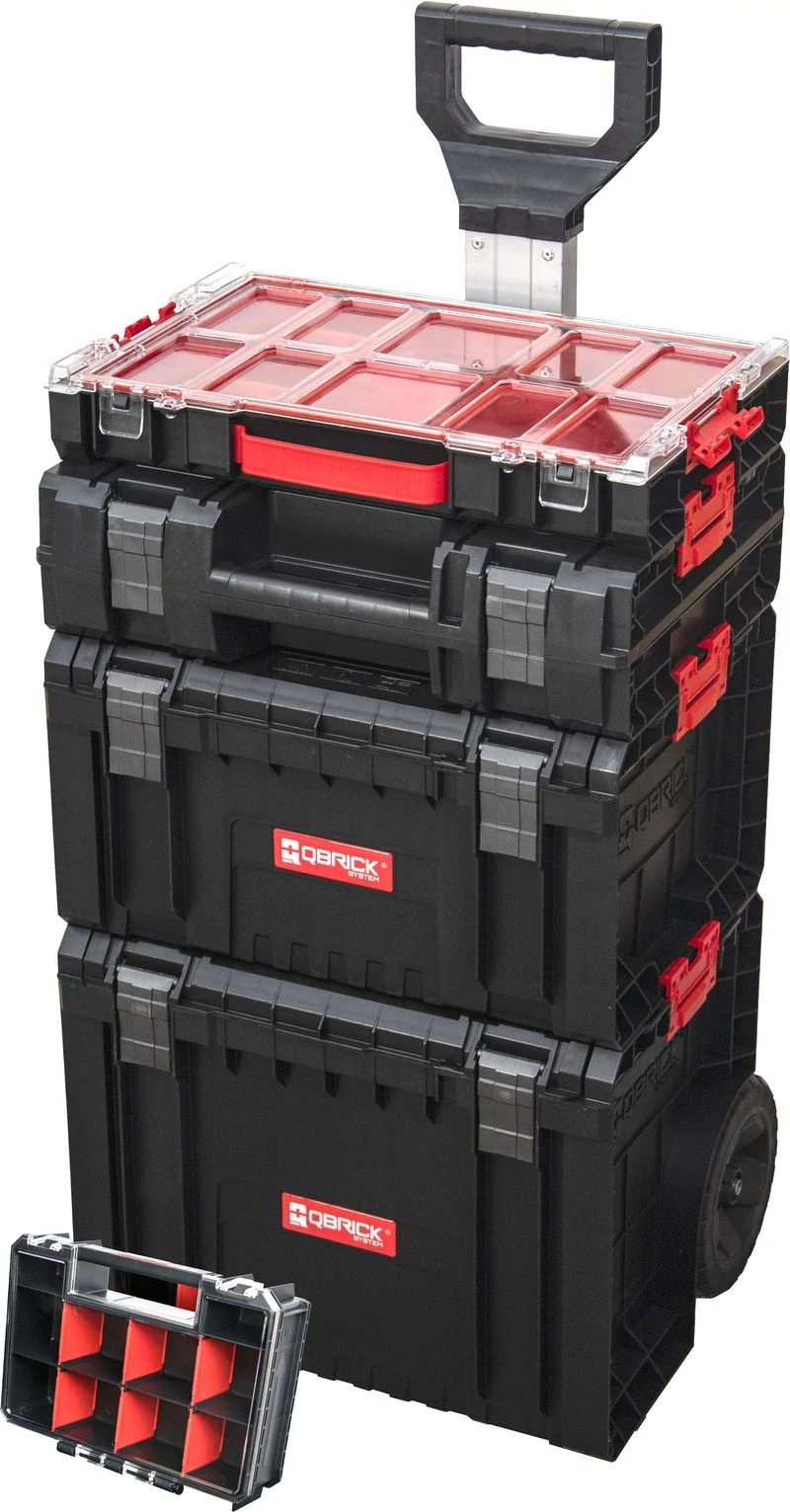 Doboz QBRICK® System PRO Set 5 az 1-ben - Cart, Toolbox, Toolcase, Organizer 100 és Multi, 5 részes