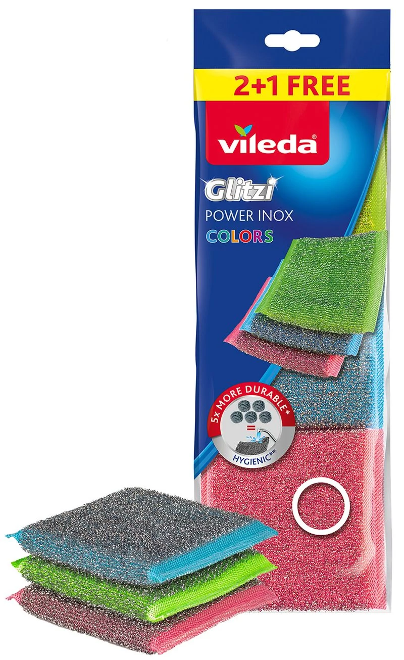 Drótkefe Vileda Power Inox Colors 2+1 db