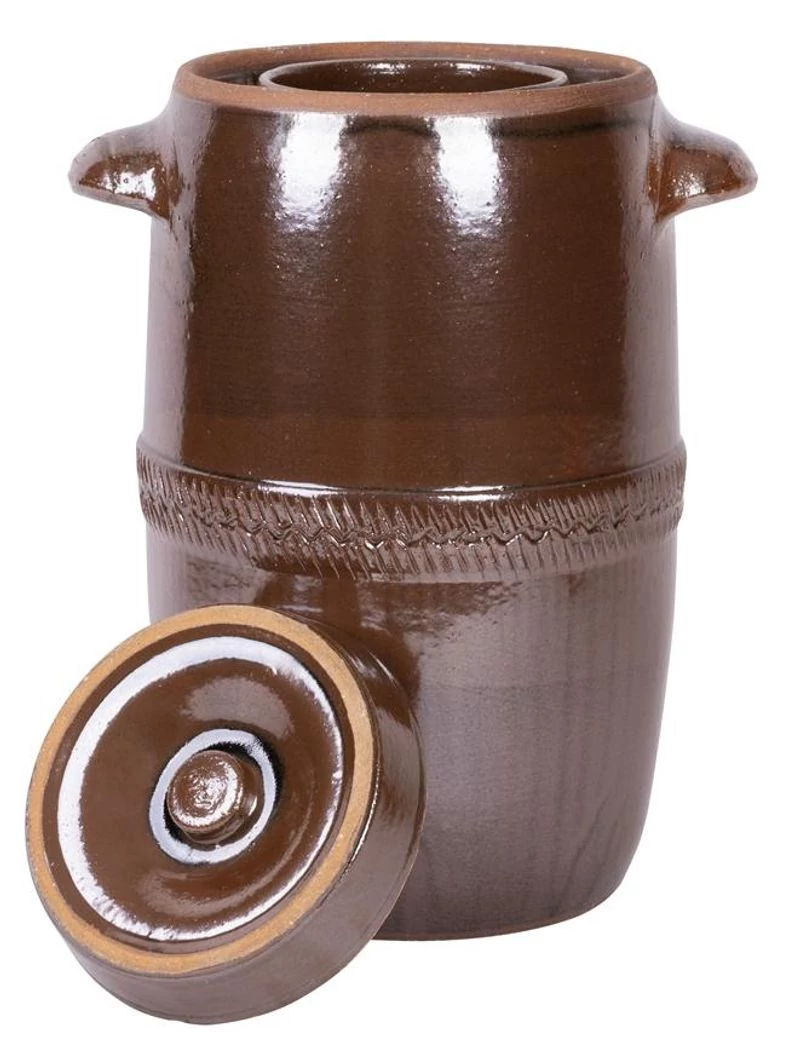 Hordó Ceramic, 5 liter, káposztához, I. osztályú, fedővel, 24x18 cm