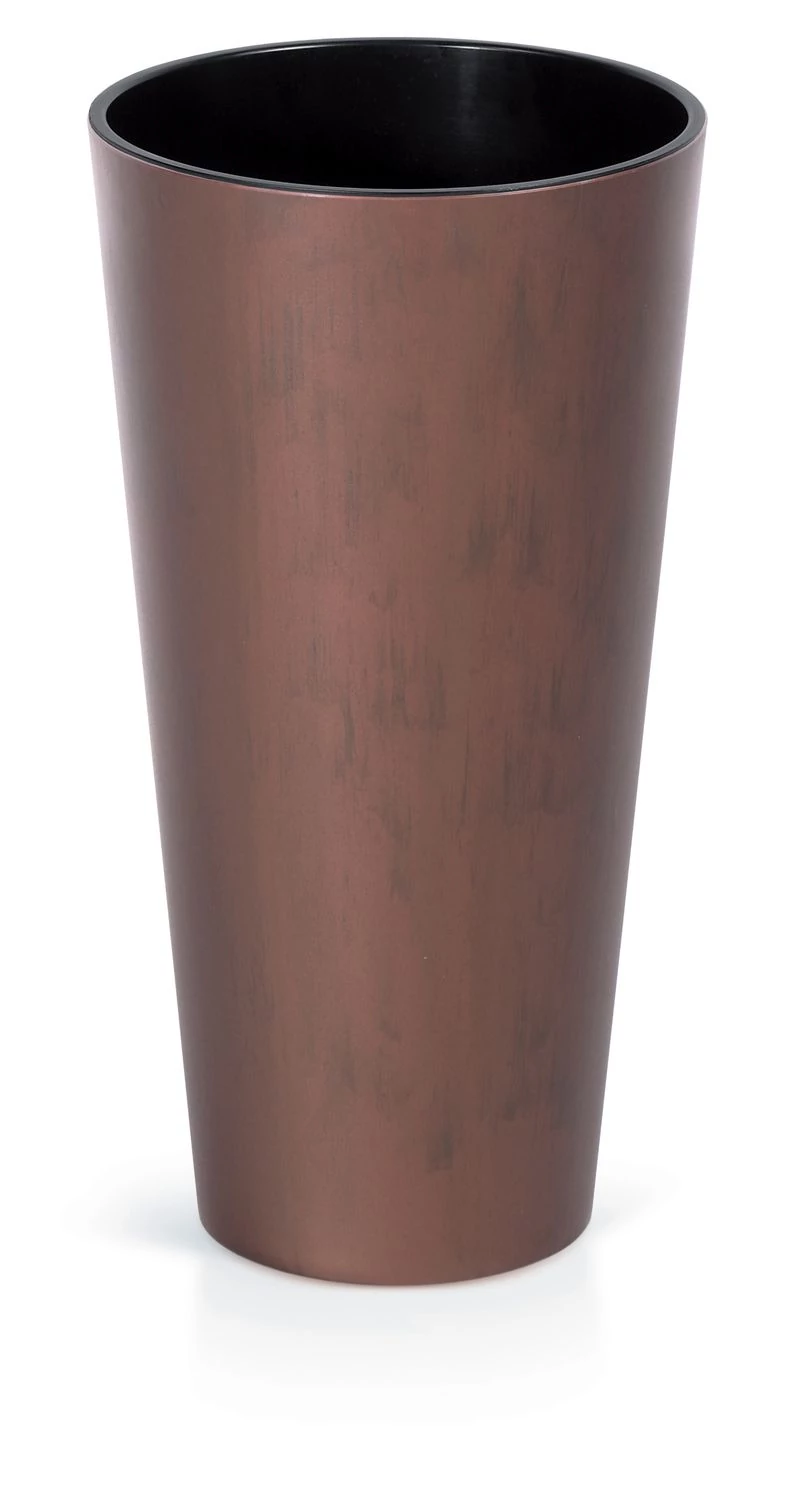 Virágcserép betéttel TUBUS Slim Corten, 250x476 mm, réz hatású