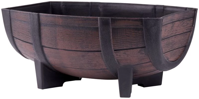 Virágcserép Strend Pro Woodeff, 29x41x19 cm, teak, hordó, fa hatású