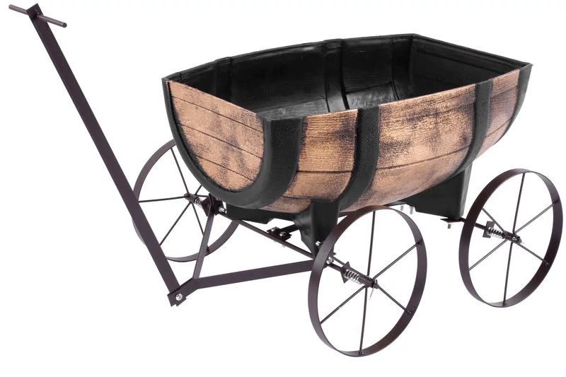 Virágcserép Strend Pro Woodeff, 41,5x29x19 cm, whiskey hordó kocsi