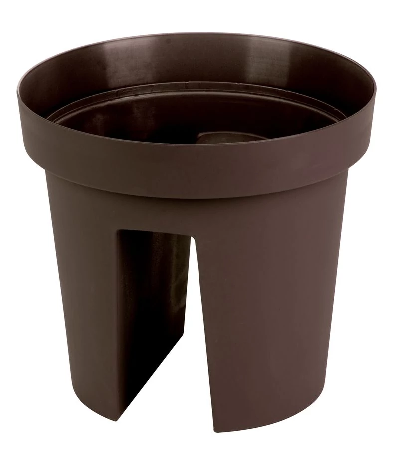 Virágcserép Strend Pro Modern Railing, korlátra, 25,5x28 cm, barna
