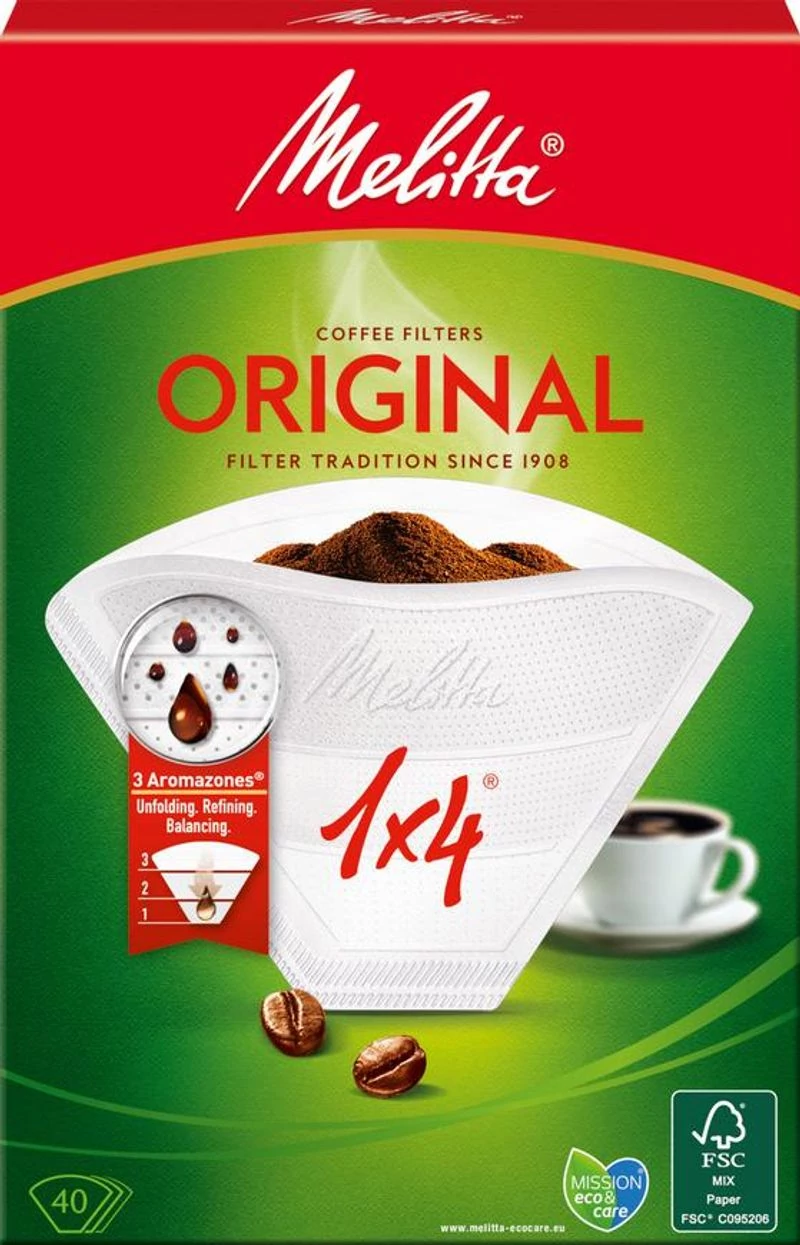 Szűrő Melitta Original, 1x4/40 db, kávéfőzőhöz, aromapórusokkal